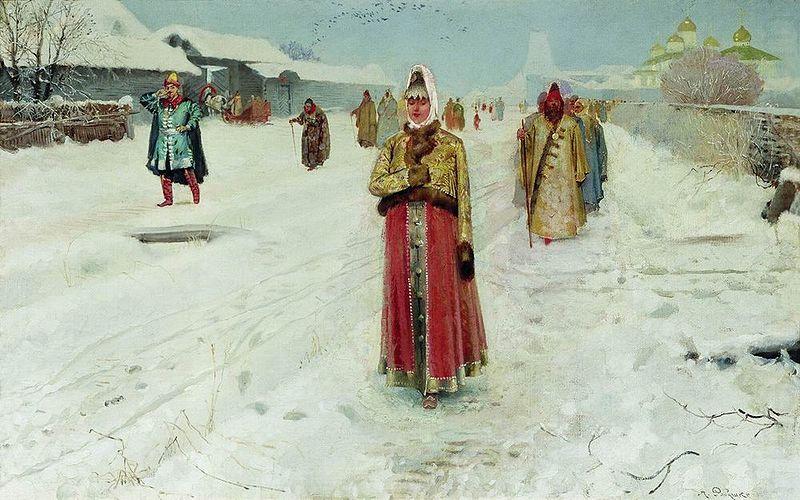 Andrei Ryabushkin Sunday. china oil painting image